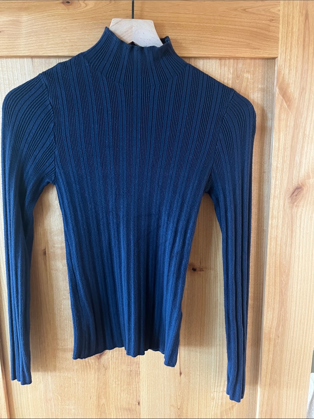 Abercrombie & Fitch Navy Ribbed Mock Neck Sweater